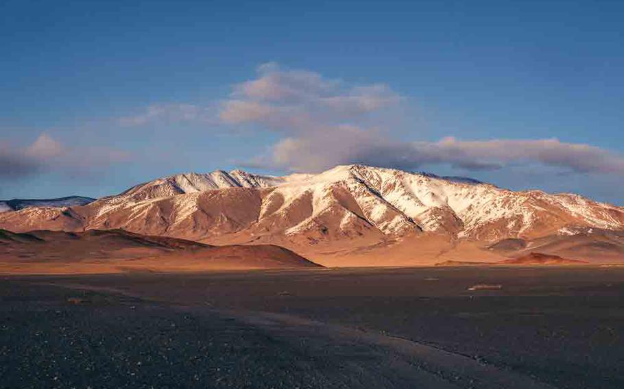 Sunset among the Altai mountains.