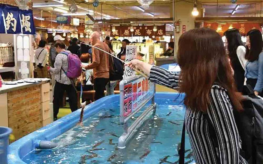 Squid fishing at the Hakodate Morning Market