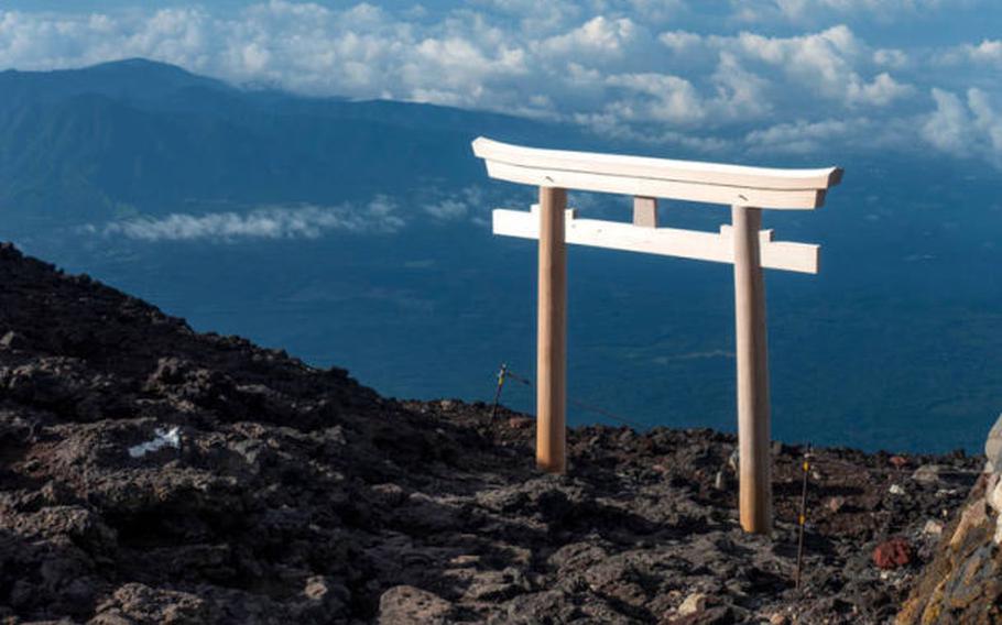 torii gate on Mount Fuji summit