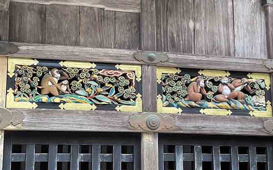 Statue of three monkeys in Nikko Toshogu