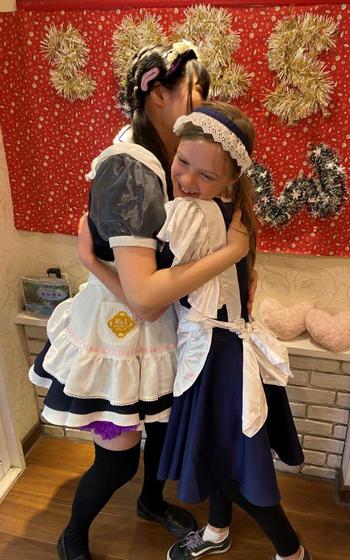 hug with a maid