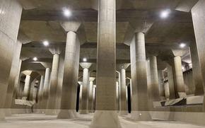 An underground water infrastructure project in Kasukabe, Saitama, Japan