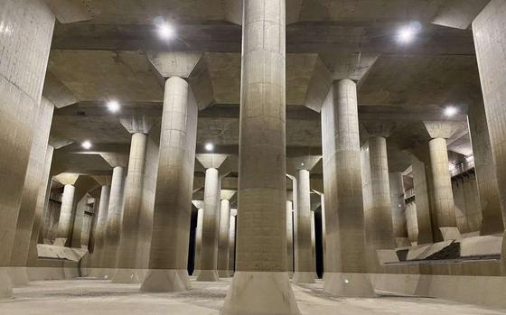 An underground water infrastructure project in Kasukabe, Saitama, Japan