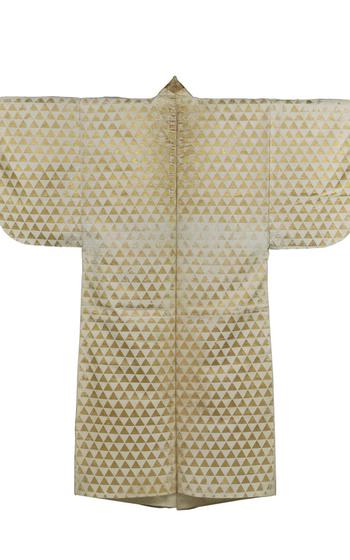 White Background with Scale Pattern Noh Costume