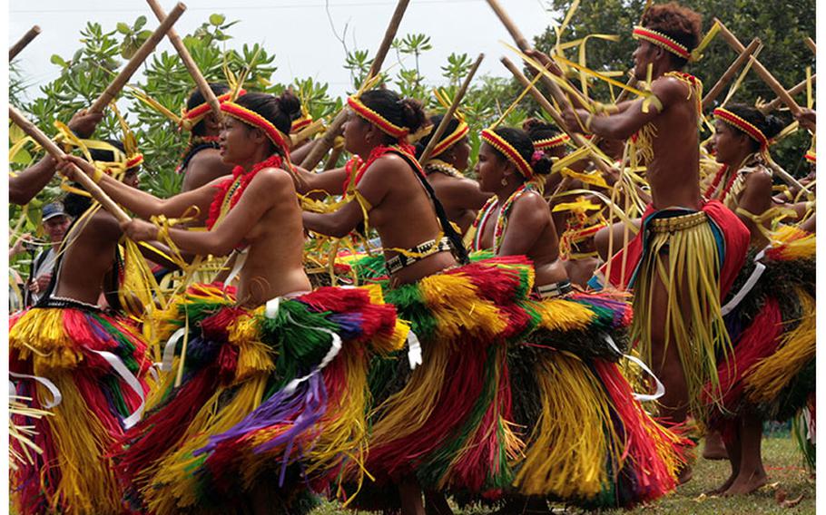 Photos by Joyce McClure: Bamboo Dance performed by young Yapese men and women