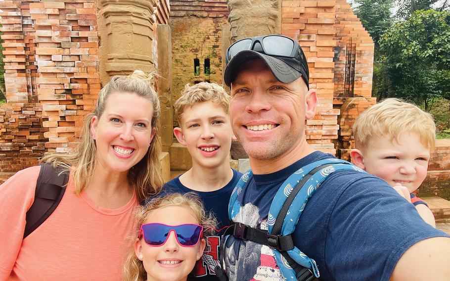 Author and family are all smiles in Vietnam.