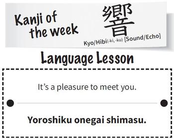 Kyo/Hibi (-ki, -ku) (Sound/Echo in Japanese kanji character)