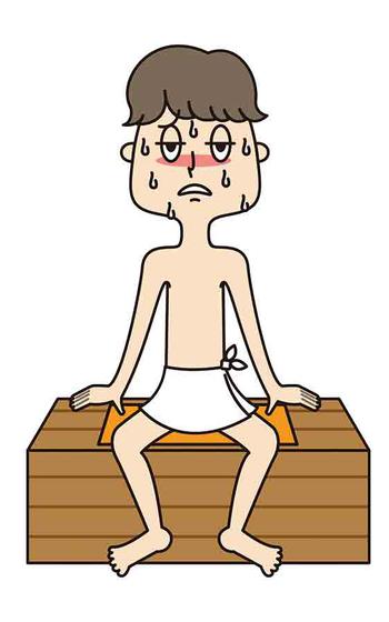 illustration of a man in sauna