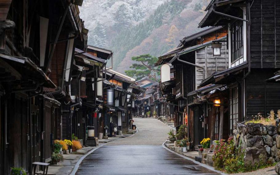 Historic wooden buildings in Narai Juku