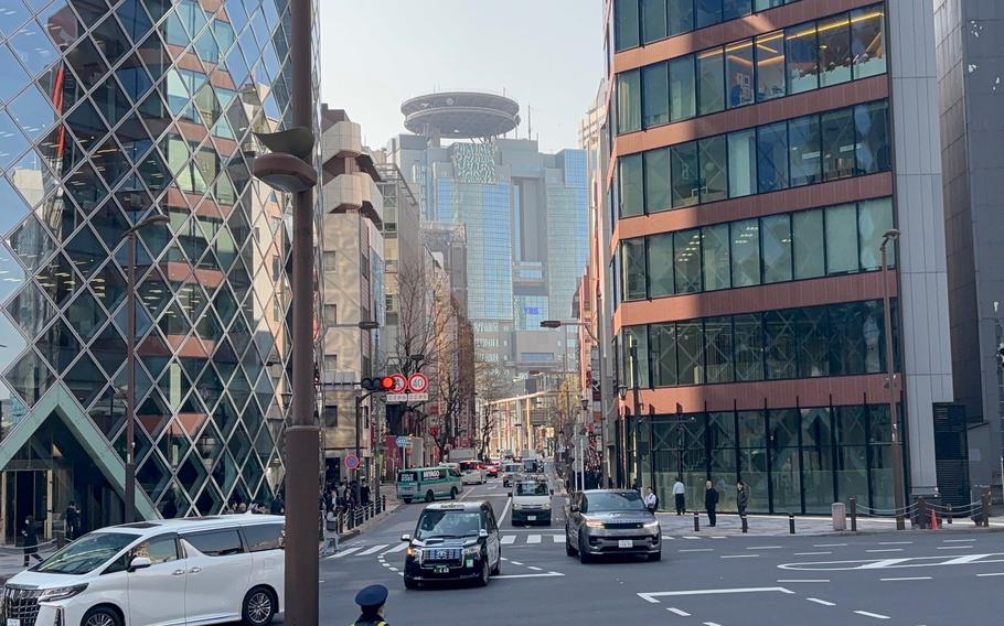intersection in Akasaka, Tokyo; TBS in the background