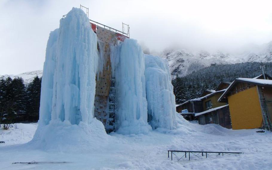 Nagano’s Ice Candy wall presents an icy challenge for the adventure-seekers