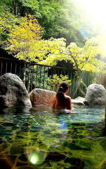 Soaking in Kofu Onsen.