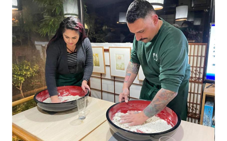 Participants take part in Fun 5’s Soba Making Event. Photo courtesy of Kaori Tamura.